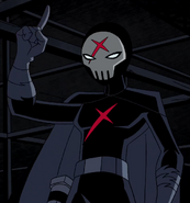 Red X's (Teen Titans) suit and main weapon systems are specifically designed to combat all of the Teen Titans barring Robin.