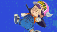 Arale Earthsplitter.gif (2.5 MB) ...and split the Earth open with one punch.