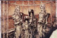The Crusniks (Trinity Blood) are supremely powerful and nigh-invincible vampires, feeding on ordinary vampires just as they feed on humans.