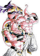 Majin Buu's (Dragon Ball) three most well-known forms: Fat Buu, Super Buu, and Kid Buu.
