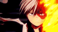 Shoto Todoroki (Boku no Hero Academia) fight.gif (4.27 MB) Shoto Todoroki's (My Hero Academia) quirk, Half-Cold Half-Hot, is a combination of his father's Hellfire quirk and his mother's ice-based quirk.