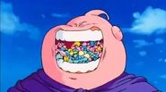 In all of his incarnations, Majin Buu (Dragon Ball) is an enormous glutton, having a nigh-endless hunger for sweets and the ability to turn anything or anyone he wants into candy.