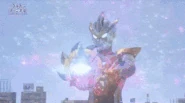 Ultraman Ruebe (Ultraman series) firing Ruebe Vortex Buster from his R/B Kourin.