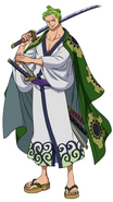 Pirate Hunter, Roronoa Zoro (One Piece) is a swordsman dedicated to the Bushido Code.