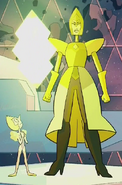 Yellow Diamond (Steven Universe) is notably massive for a non-fusion gem, standing three times as tall as a common pearl.