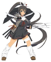 Homura (Senran Kagura) wields six katana at once.
