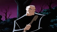 Old Bruce fighting.jpg (73 KB) Though he retired from crimefighting for 20 years and suffered from advanced age and a heart condition, the Bruce Wayne of the DCAU (Batman Beyond) retains a measure of his old crimefighting skills, once helping his protégé and son Terry McGinnis fight off a gang of Jokerz with relative ease.