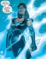 Salamandra (Marvel Comics) can transform into a red dragon-like creature, which increases her strength and toughness, and gives her a prehensile tail.