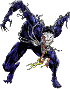 Venom2099.gif (26 KB) By the year 2099, the Venom symbiote (Marvel Comics) has evolved and mutated, and now possesses such traits as acidic blood and saliva.
