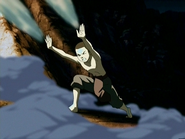 Aang (Avatar: The Last Airbender) using his Airbending to emit beams of wind.