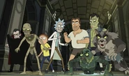 R&M Monsters.jpg (457 KB) Rick & Morty (Rick & Morty) with Bigfoot (in human form), Dracula, The Mummy, The Wolfman, Frankenstein’s Monster and The Gillman.