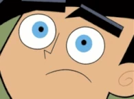 Danny Fenton/Phantom (Danny Phantom) manifesting his ghost form's Glowing Eyes in human form.