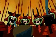 Aku (Samurai Jack) shapeshifts into an army of himself.