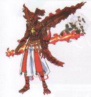 Sol Badguy's (Guilty Gear) true form is that of a humanoid dragon.