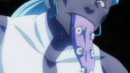 Fildora's (D.Gray-man) Dark Matter is in the form of eyeball-like "parasites" on his tongue that he can inject into multiple hosts at will, these parasites can be both volatile and benign