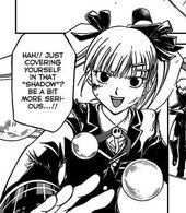 Hiyori's (Code:Breaker) ability is to convert her own life force into bubbles that have various effects.