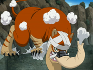 Danzō Shimura (Naruto) summons his unique summon: the nightmare-eating chimera, Baku.