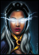 Storm (Marvel) can alter her visual perceptions so as to see the universe in terms of energy patterns, detecting the flow of kinetic, thermal and electromagnetic energy behind weather phenomena and can bend this energy to her will.