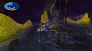 Sly Cooper (Sly Cooper) learned his ancestor Tennessee Kid Cooper's Rail Slide technique from the Thievius Raccoonus.