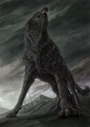 Fenrir (Norse Mythology) the father of all wolf son of Loki destined to kill Odin at Ragnarok.