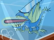 Repto Slicer (Johnny Test) possesses a chainsaw-esque tongue.