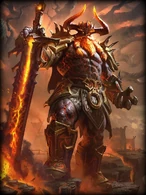 Lævateinn (Norse Mythology) is the divine flaming sword of Surtr, which has the power to burn the world to nothingness.