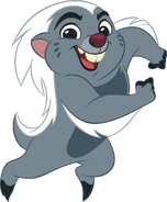 As a honey badger, Bunga (The Lion Guard) is immune to reptilian venom like Ushari's snake bite and Kenge's paralysis bite. He is also immune to insect venom.