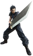 Zack Fair (Final Fantasy VII series) is a 1st Class SOLDIER who has been enhanced using Jenova cells and Mako energy.