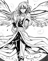 Ran (Akame Ga Kill!) wearing Soaring for Thousands of Miles: Mastema, granting him wings for flight, flesh-piercing feather launching, and the trump card "Divine Wings" that deflects all attacks.