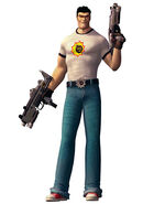 Sam "Serious" Stone (Serious Sam series) mastery of firearms is to the point of awesomeness.