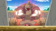 Conkeldurr (Pokémon) using Bulk Up to up its muscles, increasing offense and defense.