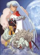 Sesshomaru (InuYasha) is a full-blooded dog demon whose true form is that of a giant white dog.
