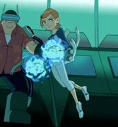 Gwen Tennyson (Ben 10) levitating.