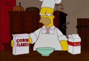 Homer Simpson (The Simpsons) causing fire to erupt despite the lack of flammable materials.