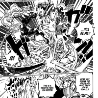 ...and later Sanji could stagger even an Gorosei/Elder Star like Nusjuro with his kicks.
