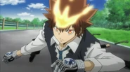 In the Hyper Dying Will Mode transformation, Tsunayoshi Sawada (Katekyo Hitman Reborn!) becomes calmer.