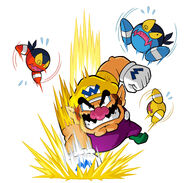 Wario, Mario's antithesis (Super Mario Bros) is extremely strong being able overpower the like of Mario and Bowser on multiple occasions.