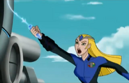 Allura (Voltron Force) produces an energized whip as her second Voltcom weapon.