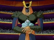 Bui (YuYu Hakusho) wears a special type of armor to contain his demon energy which he lacks control over.