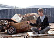 Andrew (Chronicle) crushing a car.