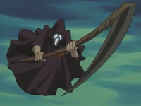 The Reaper of the Cards (Yu-Gi-Oh!) is a grim reaper that lives up to its name.