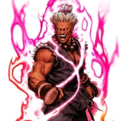 Shin Akuma (Capcom vs. SNK 2: Mark of the Millennium 2001) is a result of his Satsui no Hado mixed with a dying Rugal pouring his Orochi Power into him.