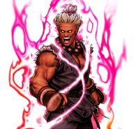 When a dying Rugal Bernstein gave his Orochi Power into Akuma's Satsui no Hado, Shin Akuma's (Capcom vs. SNK 2: Mark of the Millennium 2001) powers and abilities were heightened to the point he would manage to break a meteorite and split a sea with a single punch.