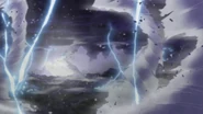 The Ten-Tails (Naruto) is able to use a powerful technique called the Tenpenchii to create a storm powerful enough to destroy the landscape.