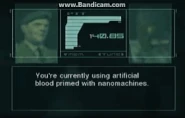 Raiden (Metal Gear) possesses nanomachines in his body which, among other things, can stop bleeding injuries.