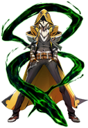 Terumi Yuuki (BlazBlue) can increase his power and fuel his immortality by absorbing the hatred and despair of others.