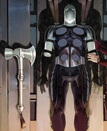 E.D.I. Bio-Mech Suit (Marvel Comics) grants the wielder powers akin to the Asgardian, Thor.