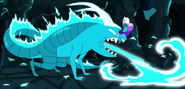 When transformed into her pure elemental form, Flame Princess (Adventure Time) was turned into a firy dragon.