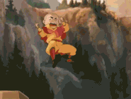 Meelo (Avatar: The Legend of Korra) generates a blast of wind.