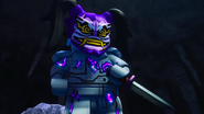 Harumi (Lego Ninjago: Masters of Spinjitzu) wearing the Oni Mask of Hatred.